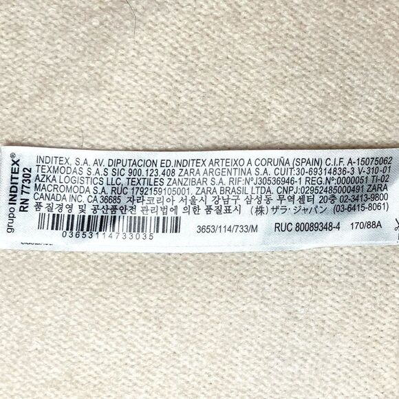 Zara Polo Collar Wool Blend Knit Mini Dress in Cream Women’s M - Picture 5 of 7